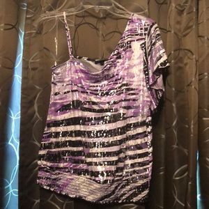 Shiny one shoulder blouse